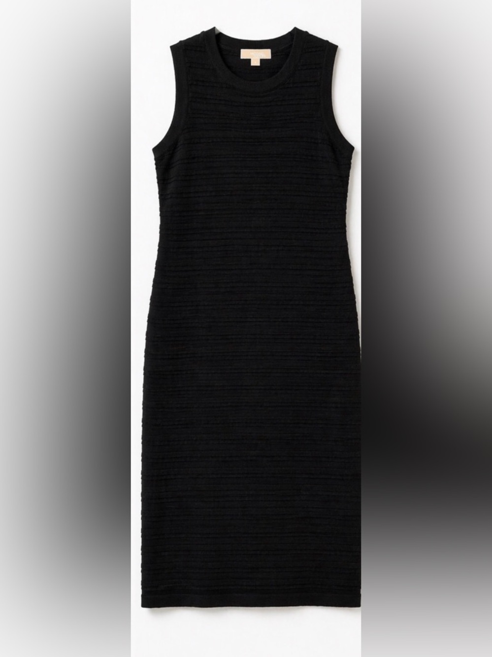 Michael Kors Black Sleeveless Midi Knit Dress